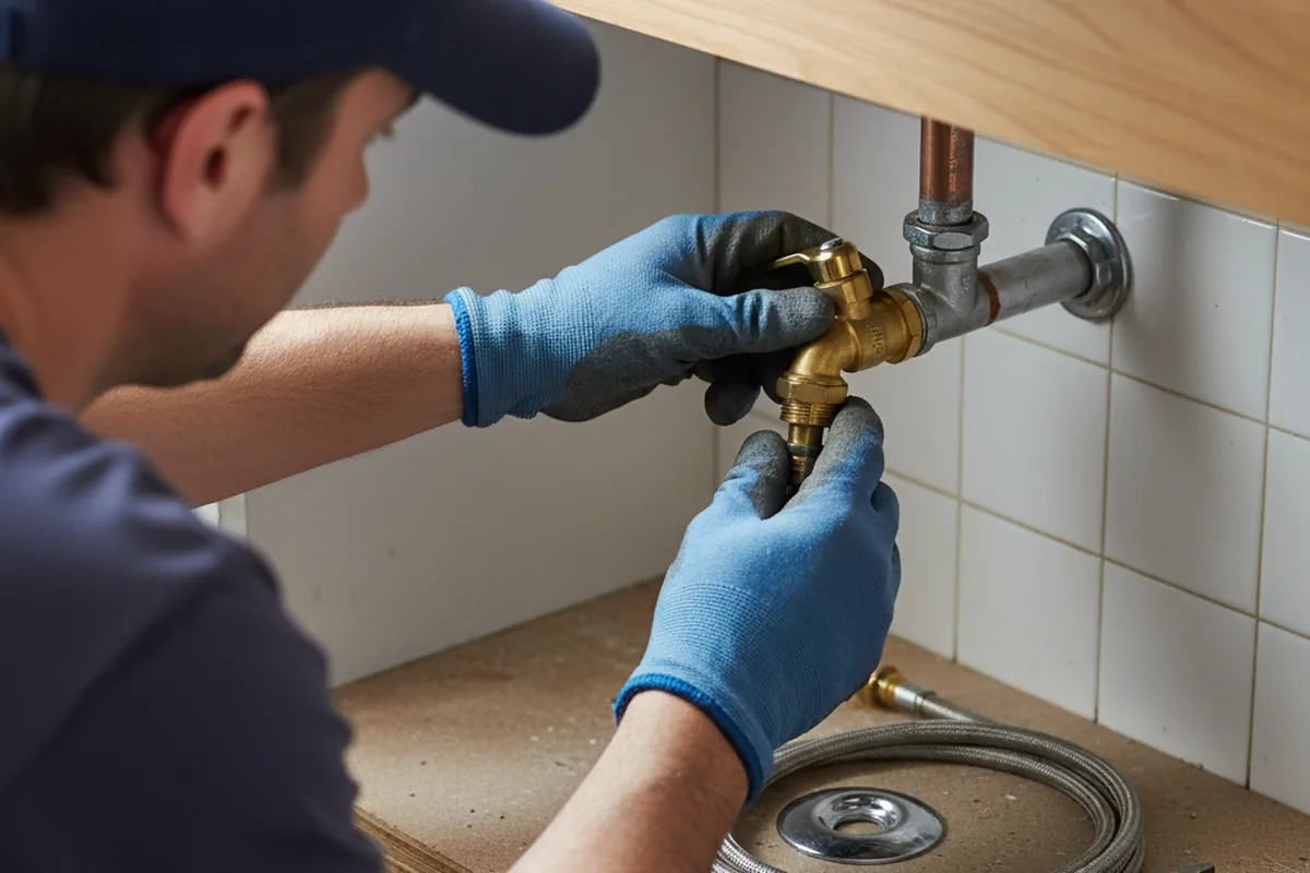 Shutoff valve and fitting work during Faucet and Fixture Repair in North English